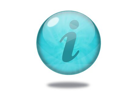 information icon in blue button on white backgroundの写真素材