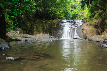 fourth level of Pa-la-u waterfall,Hua-hin,Thailandの写真素材