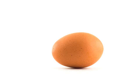 chicken eggs on white backgroundの写真素材