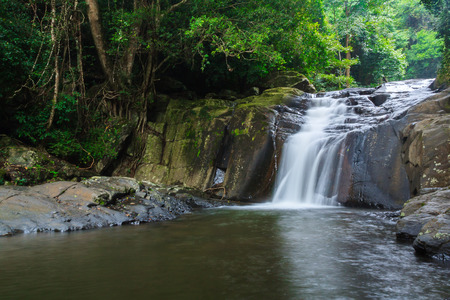 fourth level of Pa-la-u waterfall,Hua-hin,Thailandの写真素材