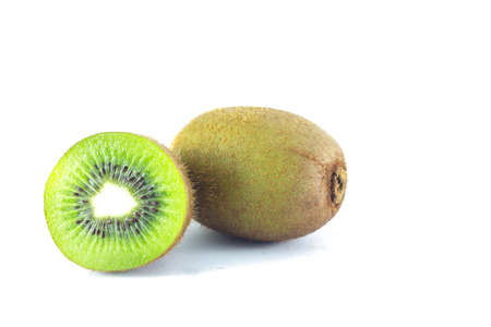 kiwi fruit on white backgroundの写真素材