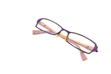 reading glasses on white backgroundの写真素材