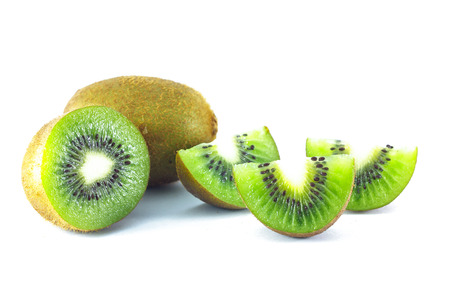 kiwi fruit on white backgroundの写真素材