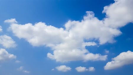 white cloud and blue sky on sunny dayの写真素材