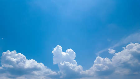 white cloud and blue sky on sunny dayの写真素材