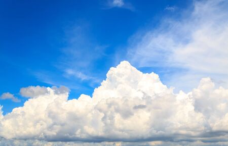 white cloud and blue sky on sunny dayの写真素材