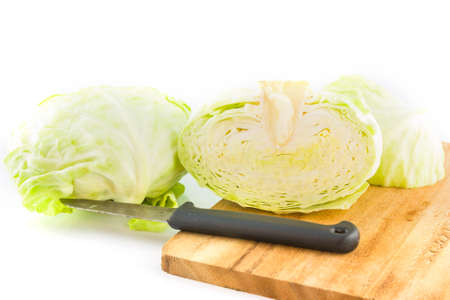 cabbage on white backgroundの写真素材