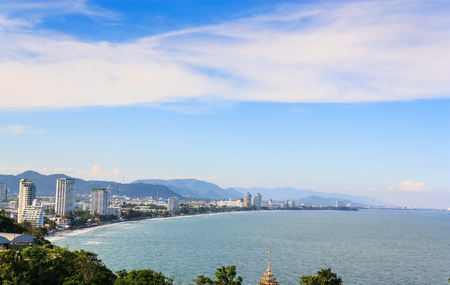 Huahin city from viewpoint on sunny dayの写真素材