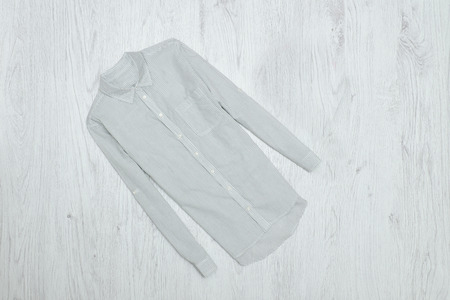 Gray striped shirt. Fashionable conceptの写真素材