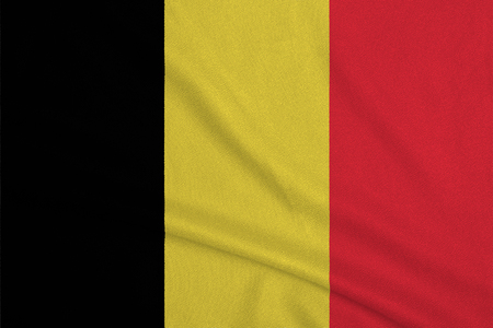 Flag of the Belgium from the factory knitted fabric. Backgrounds and Textures.の写真素材