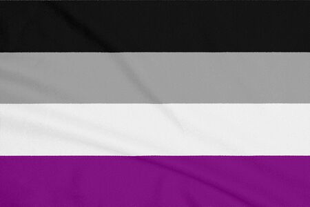 LGBT asexual community flag on a textured fabric. Pride symbolの写真素材