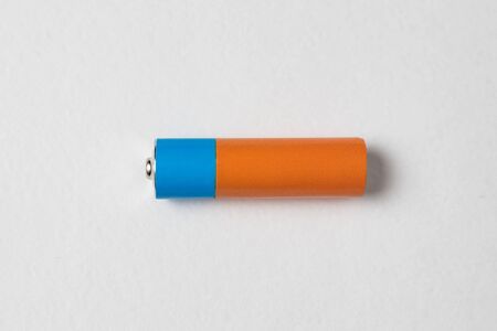 AA alkaline battery on white background. Copy space.の写真素材