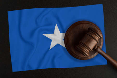 Judges hammer and the flag of Somalia. Law and Justice. Constitutional law.の写真素材