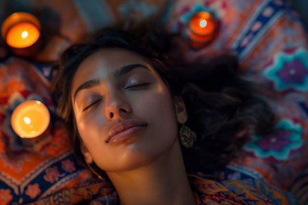 Experience a holistic Indian culture-inspired aromatherapy session using essential oils for relaxation, peace, and tranquility at a serene and calm spaの素材