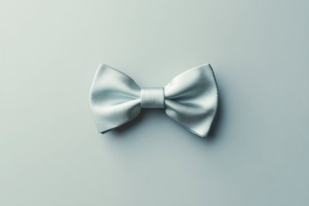 Light blue satin bow tie resting on a matching background, symbolizing elegance, formal attire, and celebrationの素材