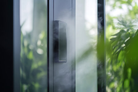 Smart climate control device emitting a fine mist, blending technology with environmental modulation and modern livingの素材