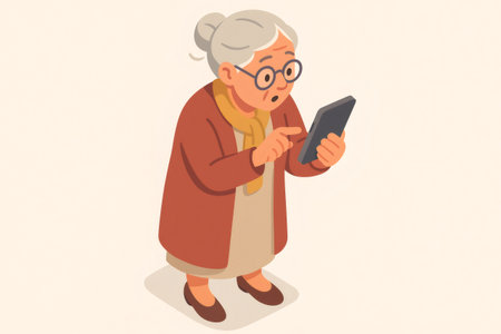 Elder woman looking surprised while interacting with a digital tablet. Experiencing new technology and digital literacyの素材