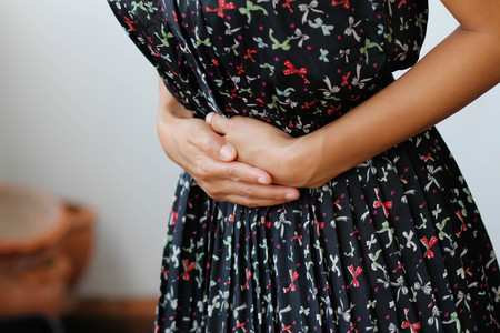 Woman Stomach Acheの写真素材