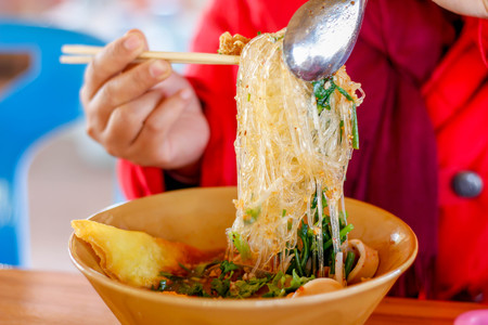 Noodle soup with shrimp