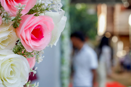 bouquet of white flowers at the wedding.の写真素材
