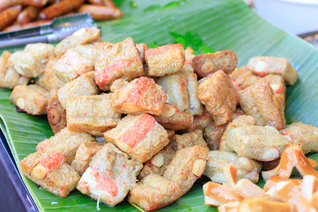 Street food options at Chiang Khan, Loei.の写真素材