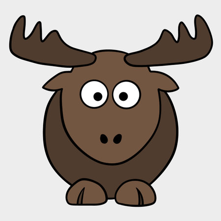 Cute cartoon elk with big eyes. Vector illustration for your designのイラスト素材