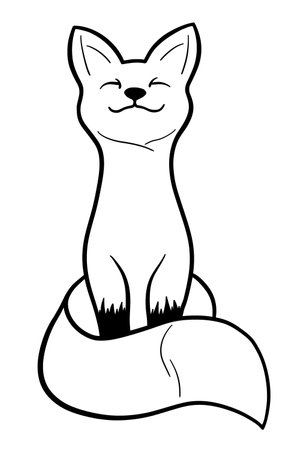 Cute cartoon cat isolated on a white background. Vector illustration.のイラスト素材