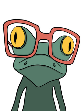 Frog with glasses. Vector illustration of a frog with glasses.のイラスト素材