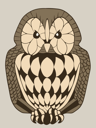 Owl. Vector illustration in doodle style for your design.のイラスト素材
