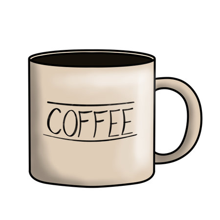 Coffee mug on a white background. Vector illustration for your designのイラスト素材
