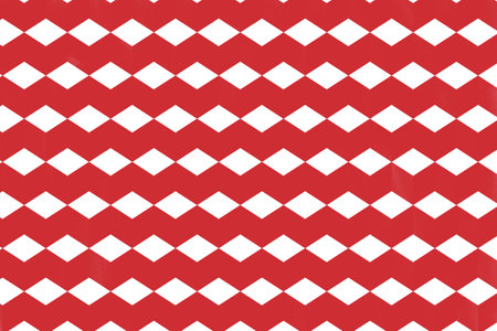 Seamless pattern with white rhombuses on a red background.の写真素材