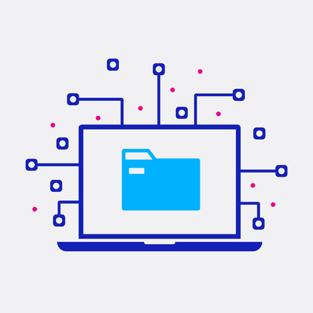 Laptop and Folder Icon Symbol Vector Illustration Graphic Symbol.のイラスト素材