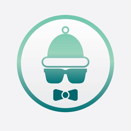 Beanie Cap and Sunglasses with Bow Iconのイラスト素材