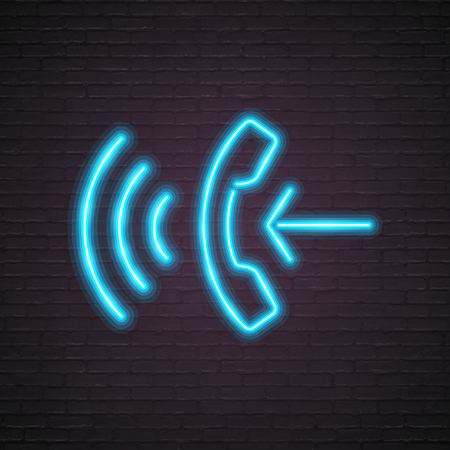 Call Phone Neon Light Glowing Blue Light Brightのイラスト素材