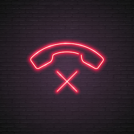 Call Phone Neon Light Glowing Red Light Brightのイラスト素材