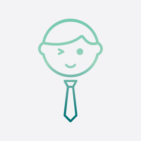 Business Boy Flat Isolated Icon Vector Illustration Designのイラスト素材