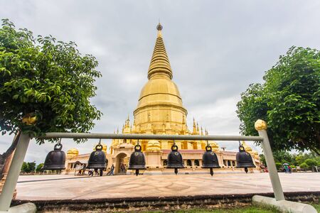 Lamphun Thailand - 30 july 2015: People make merit in asanhabucha day at Sriwiengchai pagoda of Wat Phra Bat Huai Tomのeditorial素材