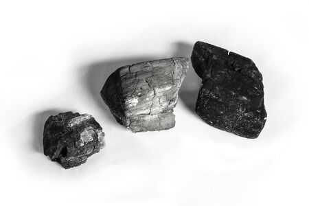 group of charcoal on white backgroundの写真素材