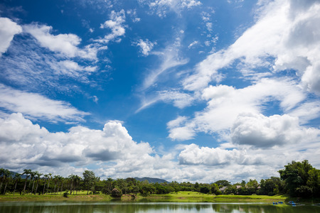 lake and skyの写真素材