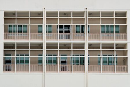 corridor side on the  high buildingの写真素材