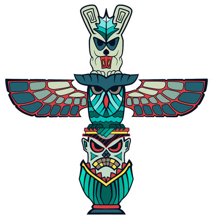 art spirit being shamane totem animals vectorのイラスト素材
