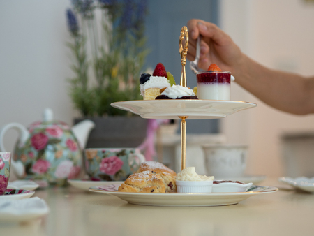 british afternoon tea scones with home made jam and icecream