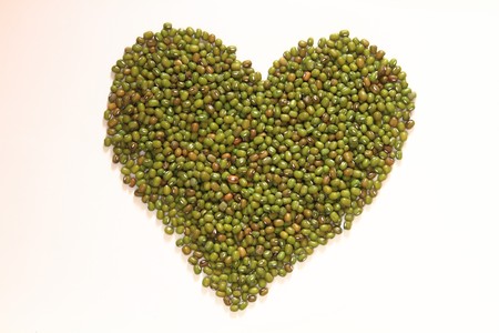 Green bean heartの写真素材