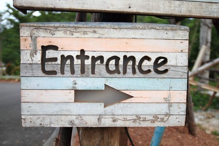 sign  entranceの写真素材