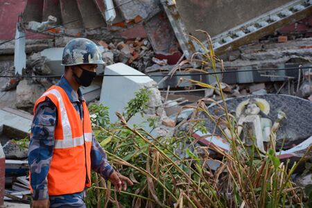 Kathmandu Nepal  May 12 2015 : Collapsed building after earthquake disasterのeditorial素材