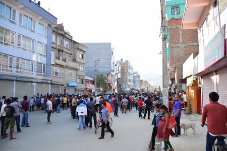 Kathmandu Nepal  May 12 2015 : Panic people after earthquake disasterのeditorial素材