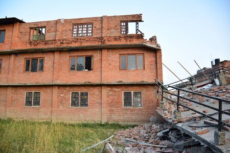 Kathmandu Nepal  May 12 2015 : Collapsed building after earthquake disasterのeditorial素材