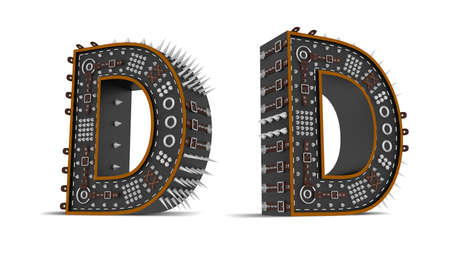 Alphabet Punk style 3d rendering illustration with clipping paths.の写真素材