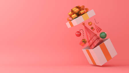 Merry Christmas and Happy new year, 3d rendering illustration.