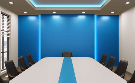 Meeting room for business, empty wall for company name, 3d rendering.の写真素材